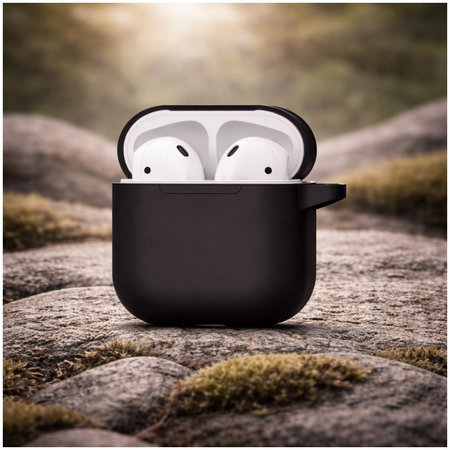 Silikonhülle für AirPods 1 und 2, Schwarz