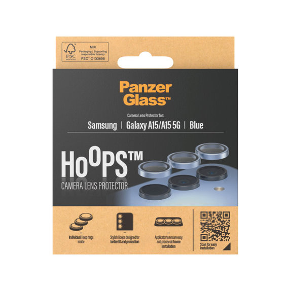 Kameralinsenschutz Hoops für Samsung A15/A15 5G, Blau, PanzerGlass