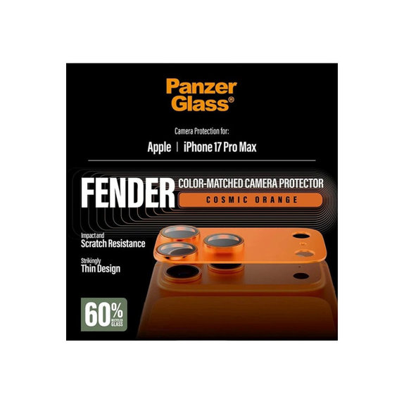 Fender Kameraobjektivschutz für iPhone 17 Pro Max, Orange, PanzerGlass