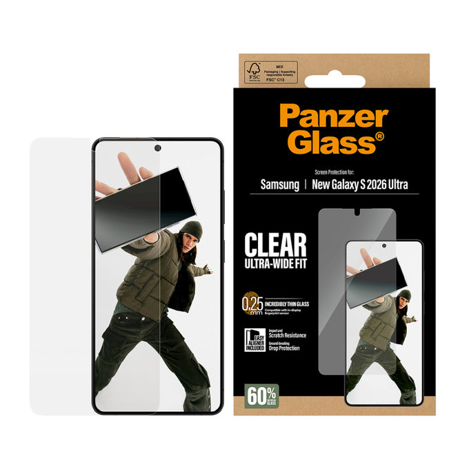 PanzerGlass - UWF Panzerglas mit Applikator für Samsung Galaxy S26 Ultra, klar