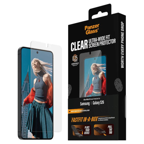 UWF Panzerglas mit FASTFIT In-A-Box für Samsung S26, Transparent, PanzerGlass