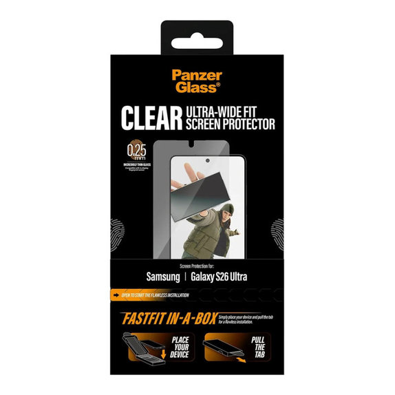UWF Panzerglas mit FASTFIT In-A-Box für Samsung S26 Ultra, Klar, PanzerGlass