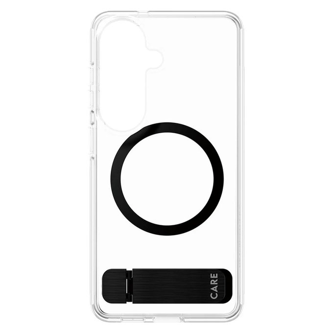 Hülle Kickstand mit schwarzem QI für Samsung Galaxy S26, Transparent, PanzerGlass