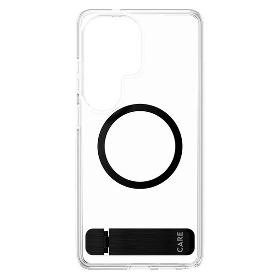 Hülle Kickstand mit schwarzem QI für Samsung Galaxy S26 Ultra, Transparent, PanzerGlass