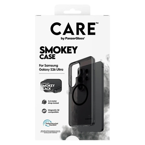 Hülle Smokey mit schwarzem QI für Samsung Galaxy S26 Ultra, Schwarz, PanzerGlass