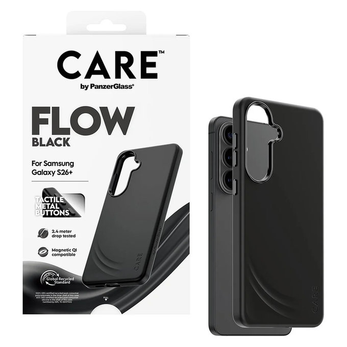 Hülle FLOW mit QI für Samsung Galaxy S26+, Schwarz, PanzerGlass