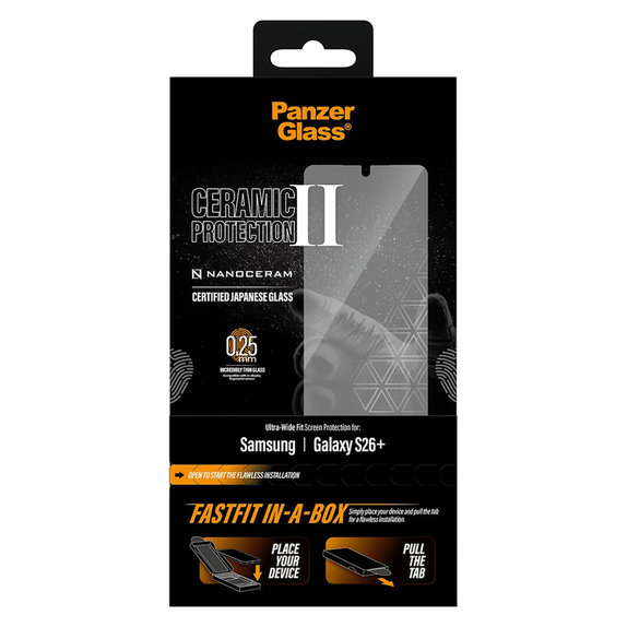 Panzerglas UWF Ceramic mit FASTFIT In-A-Box für Samsung Galaxy S26+, Klar, PanzerGlass