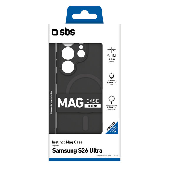 SBS - Hülle Instinct Mag für Samsung Galaxy S26 Ultra, schwarz
