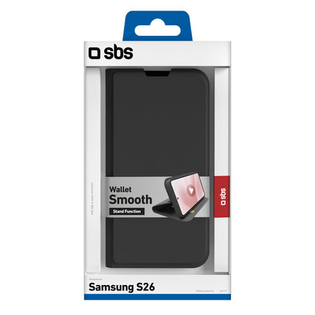 SBS - Book Wallet Smooth Case für Samsung Galaxy S26, schwarz