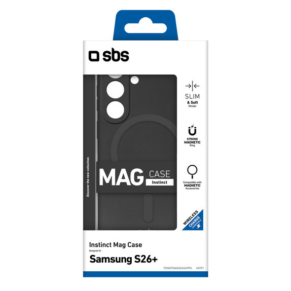 SBS - Hülle Instinct Mag für Samsung Galaxy S26+, schwarz