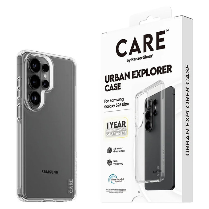 Hülle Urban Explorer für Samsung Galaxy S26 Ultra, Transaparentná, PanzerGlass