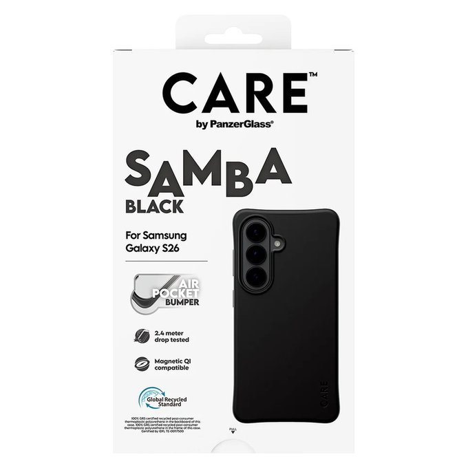 Hülle Samba mit QI für Samsung Galaxy S26, Schwarz, PanzerGlass