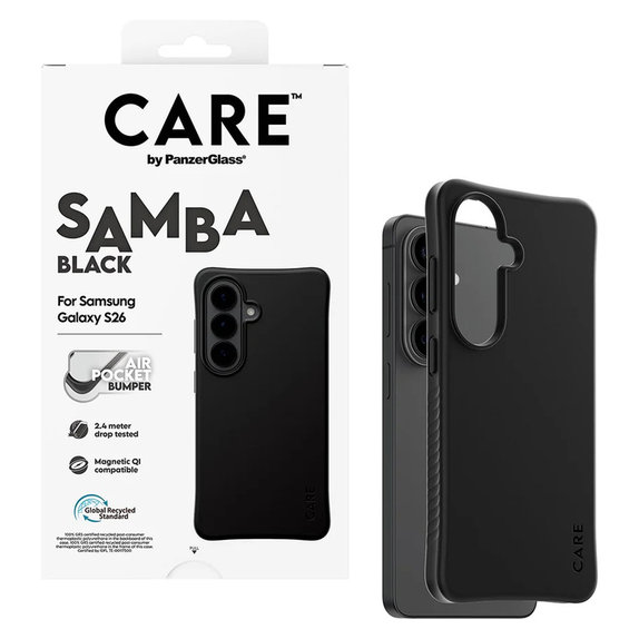 Hülle Samba mit QI für Samsung Galaxy S26, Schwarz, PanzerGlass