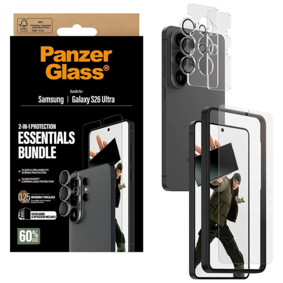 Bundle Essentials 2-in-1 für Samsung S26 Ultra, PanzerGlass
