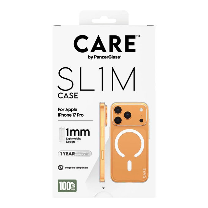 Hülle SL1M für iPhone 17 Pro, transparent, CARE