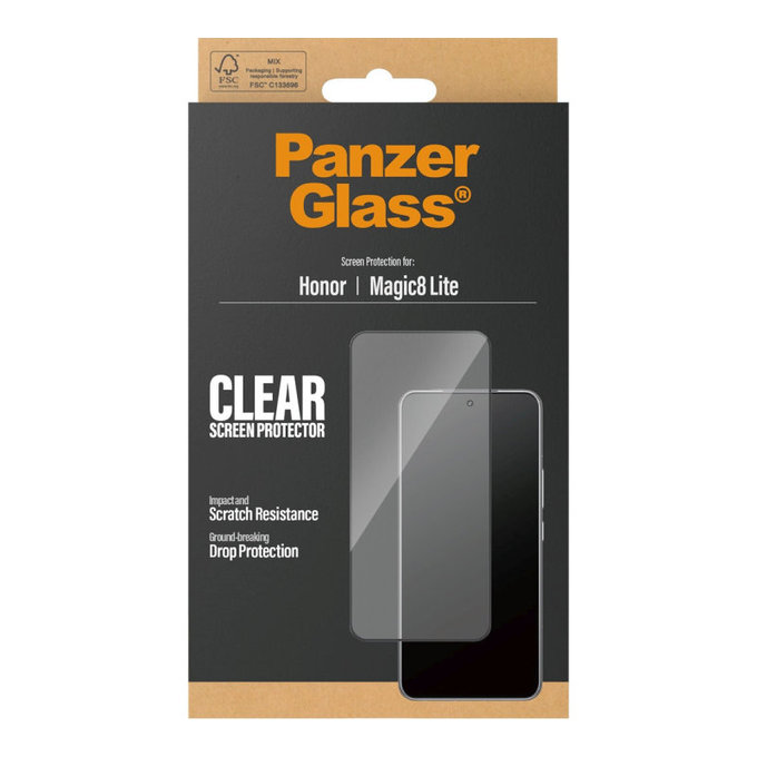 UWF Panzerglas für Honor Magic8 Lite, Schwarz, PanzerGlass