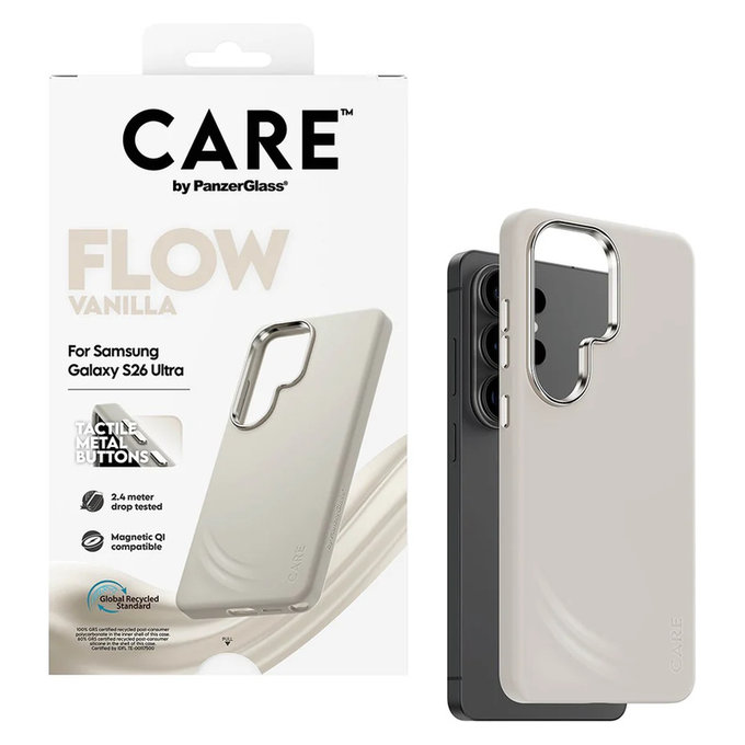 Hülle FLOW mit QI für Samsung Galaxy S26 Ultra, Vanilla, PanzerGlass
