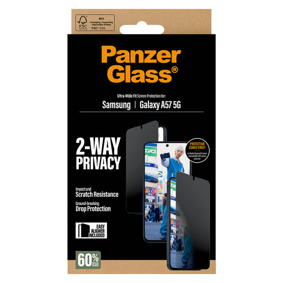 Panzerglas UWF Privacy mit Applikator für Samsung Galaxy A57, Klar, PanzerGlass