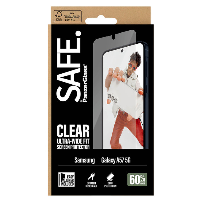 Panzerglas UWF mit Applikator für Samsung Galaxy A57, Klar, SAFE by PanzerGlass