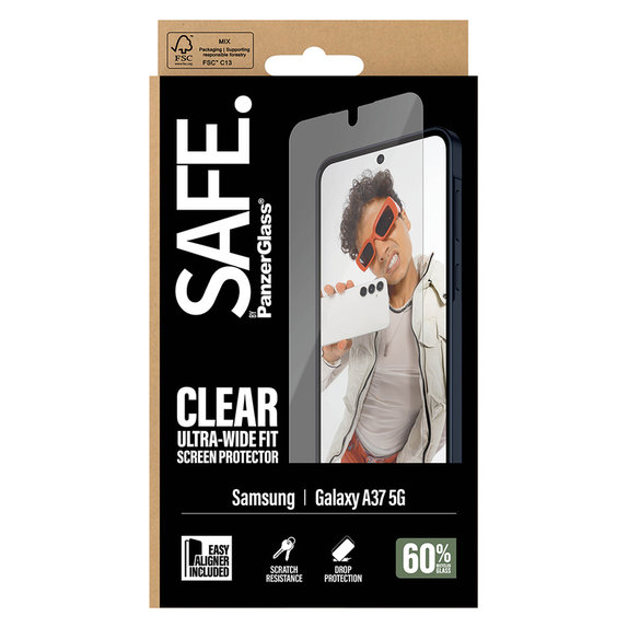 Panzerglas UWF mit Applikator für Samsung Galaxy A37, Klar, SAFE by PanzerGlass