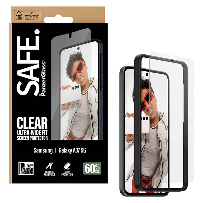 Panzerglas UWF mit Applikator für Samsung Galaxy A37, Klar, SAFE by PanzerGlass