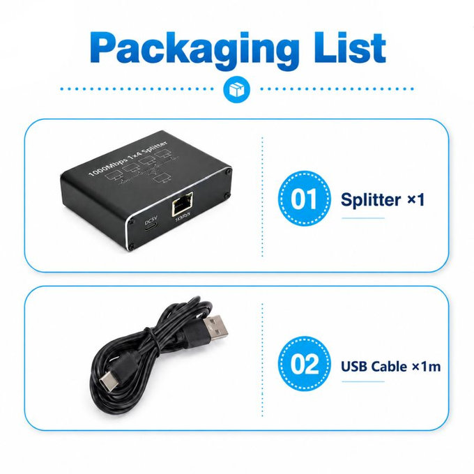4-Port Gigabit-Ethernet-Switch, RJ45, 1000 Mbit/s