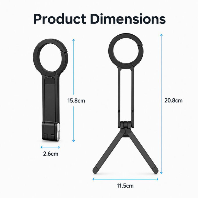 Faltbarer magnetischer Handy-Ständer, kompatibel mit MagSafe, Schwarz