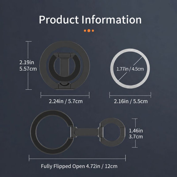 Doppelseitige klappbare Magnethalterung für MagSafe, schwarz