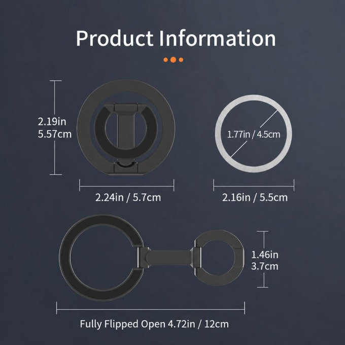 Doppelseitige klappbare Magnethalterung für MagSafe, schwarz