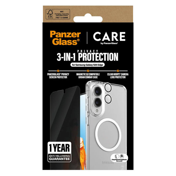 Bundle 3-in-1 Privacy für Samsung Galaxy S25 Edge, PanzerGlass