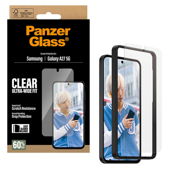 Panzerglas UWF mit Applikator für Samsung Galaxy A27, Klar, PanzerGlass
