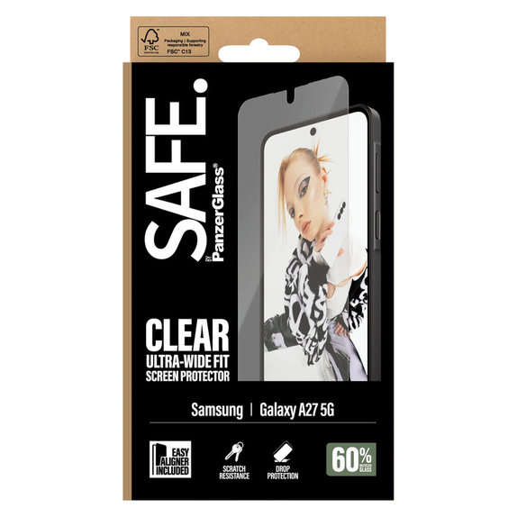 Panzerglas UWF mit Applikator für Samsung Galaxy A27, Klar, SAFE by PanzerGlass