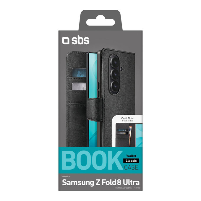 Hülle Wallet Stand für Samsung Galaxy Z Fold8 Ultra, Schwarz, SBS