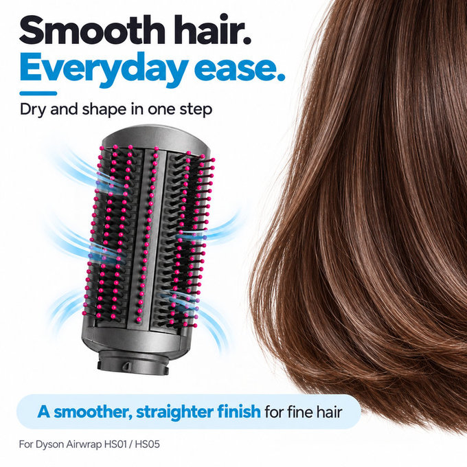 Weiche Smoothing-Bürste für Dyson Airwrap HS01, HS05, Iron / Fuchsia