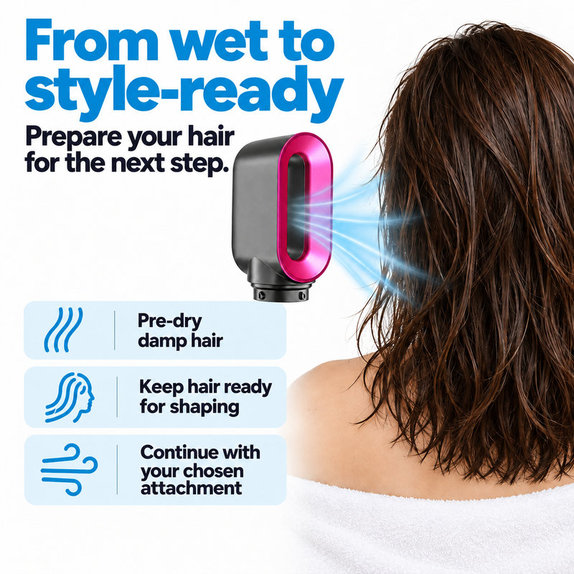 Schnelltrockner-Aufsatz für Dyson Airwrap HS01, HS05, Iron / Fuchsia
