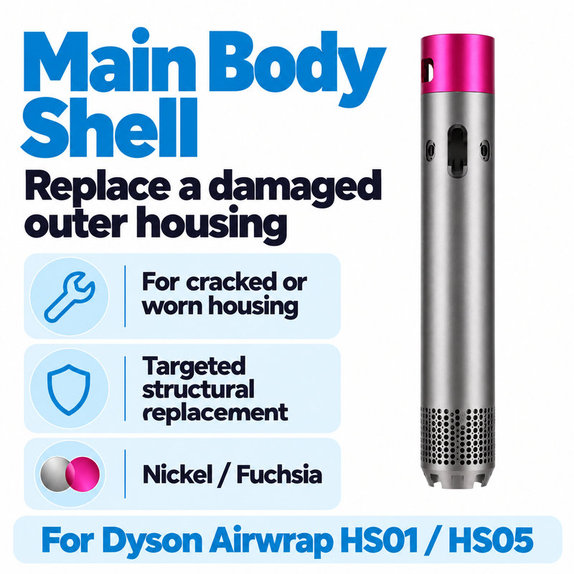 Hauptgehäuse für Dyson Airwrap HS01, HS05, Nickel / Fuchsia