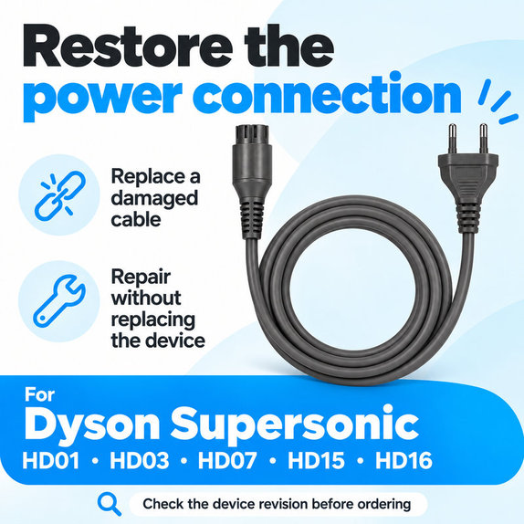 Netzkabel für Dyson Supersonic HD01, HD03, HD07, HD15, HD16