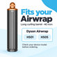Langer Lockenaufsatz für Dyson Airwrap HS01, HS05, 40 mm, Nickel / Copper