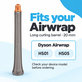 Langer Lockenaufsatz für Dyson Airwrap HS01, HS05, 20 mm, Nickel / Copper