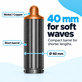 Kurzer Lockenaufsatz für Dyson Airwrap HS01, HS05, 40 mm, Nickel / Copper