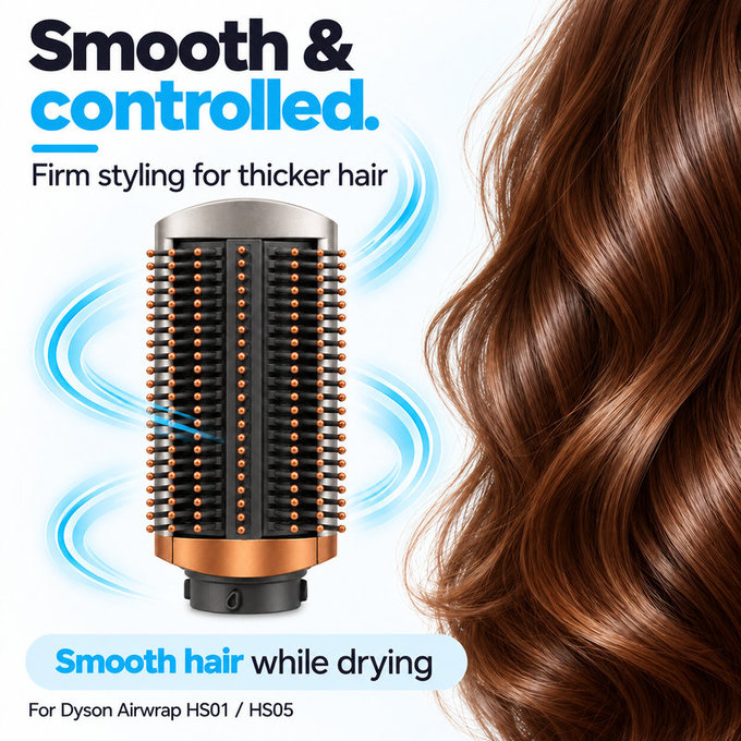 Feste Smoothing-Bürste für Dyson Airwrap HS01, HS05, Nickel / Copper