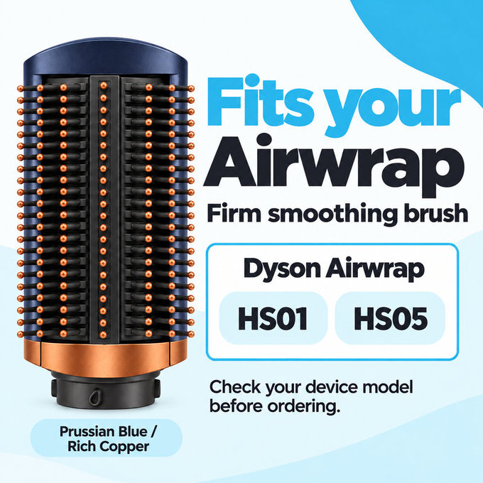 Feste Smoothing-Bürste für Dyson Airwrap HS01, HS05, Prussian Blue / Rich Copper