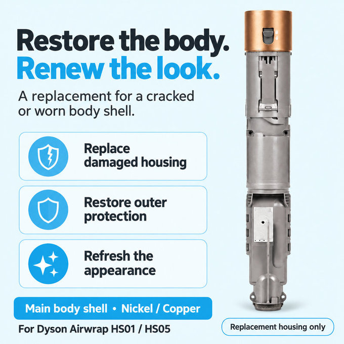 Hauptgehäuse für Dyson Airwrap HS01, HS05, Nickel / Copper