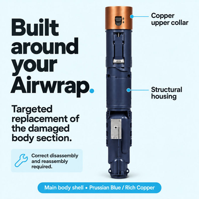 Hauptgehäuse für Dyson Airwrap HS01, HS05, Prussian Blue / Rich Copper