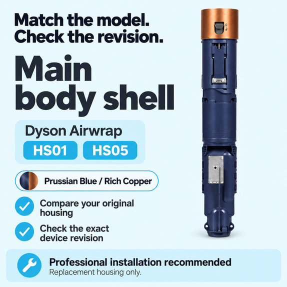Hauptgehäuse für Dyson Airwrap HS01, HS05, Prussian Blue / Rich Copper