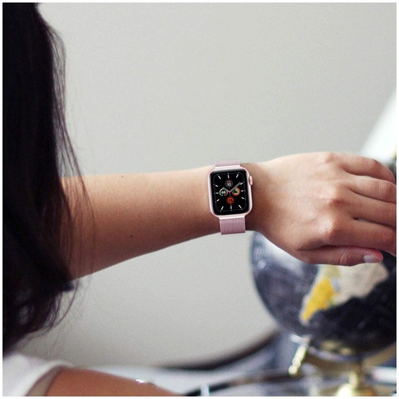 Armband Milaneseband für Apple Watch 8 / 9 / 10 / 11 / SE (40 / 41 / 42 mm), Rose Gold, Tech-Protect