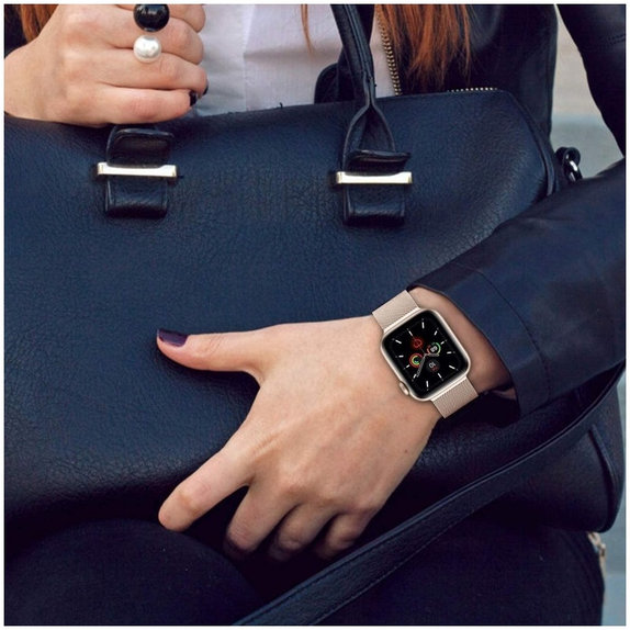 Armband Milaneseband für Apple Watch 8 / 9 / 10 / 11 / SE (40 / 41 / 42 mm), Rose Gold, Tech-Protect