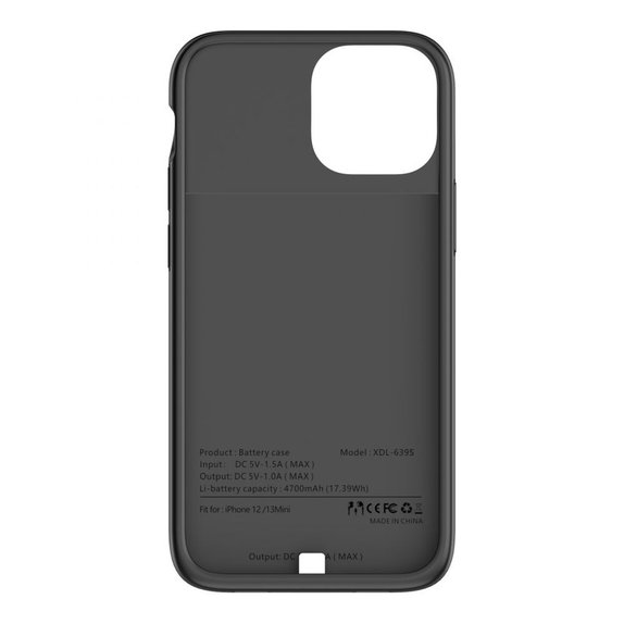 Powerbank Powercase 4700mAh für iPhone 12 Mini / 13 Mini, schwarz, Tech-Protect