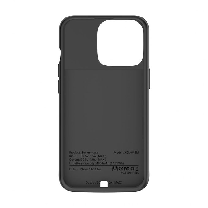 Powerbank Powercase 4800mAh für iPhone 13 / 13 Pro, schwarz, Tech-Protect