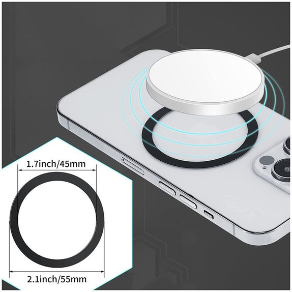 Magnetischer MagSafe-Ring MagMat MagSafe 2-PACK Black &, silber, Tech-Protect